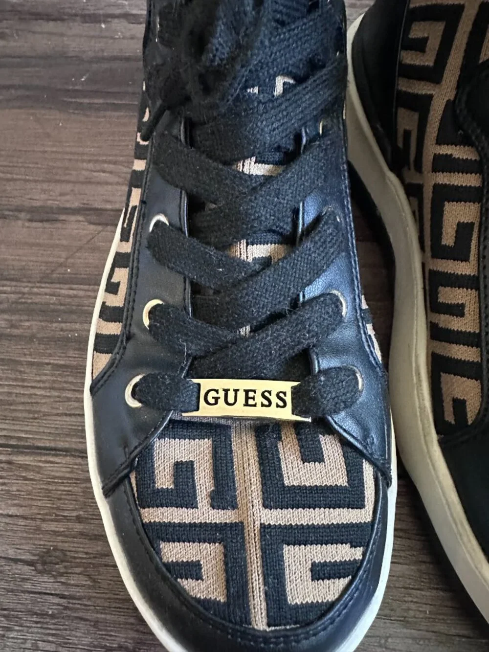 Guess Mannen Logo Knit High-Top Sneakers - Size 9.5